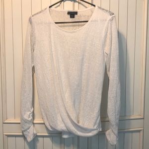 Small white ruched long sleeve